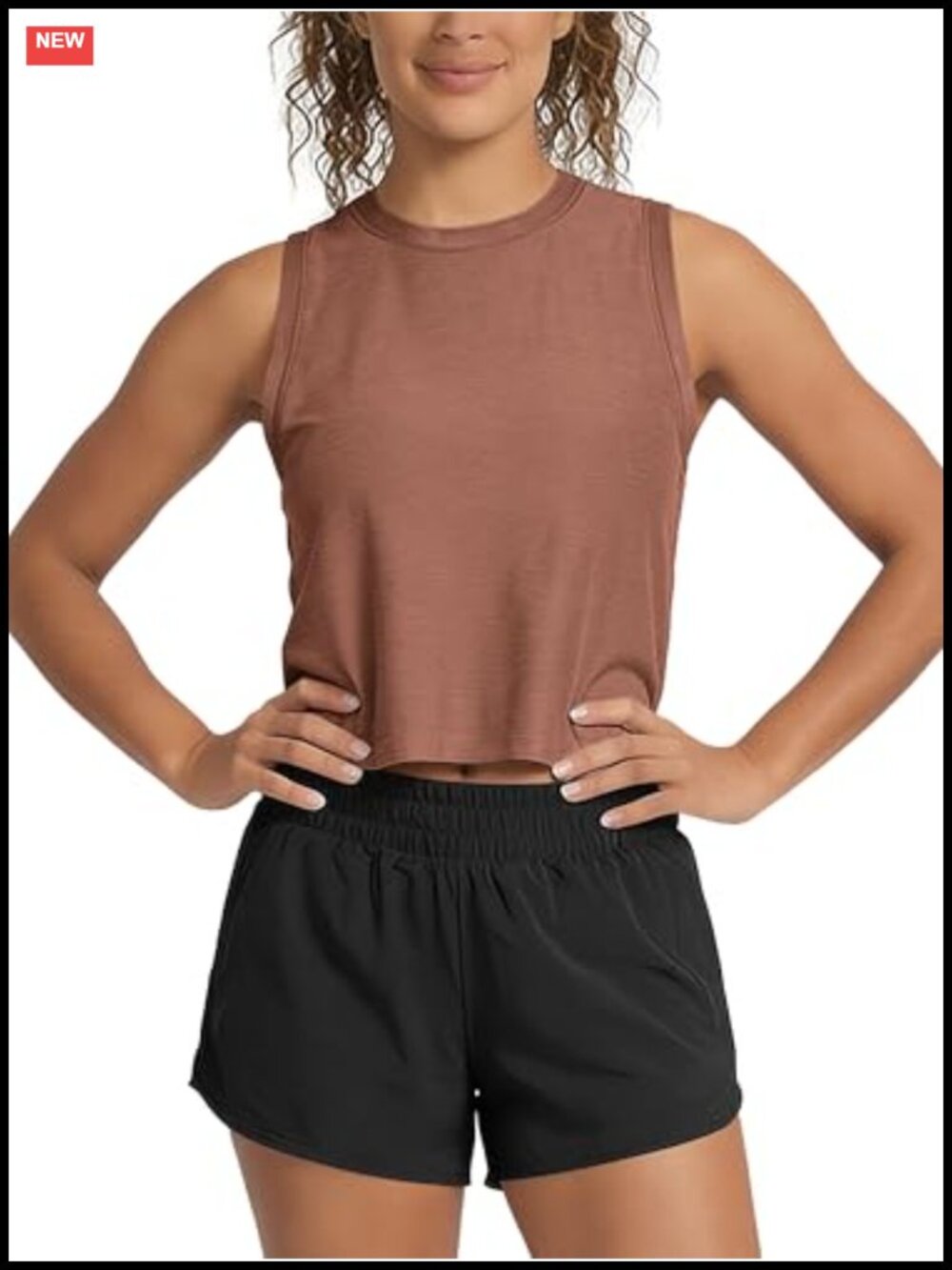 Ultra Soft Lightweight Stretch Performance Tank Top Sleeveless Crew Neck Crop